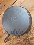 Tough to find! 1924 Wagner made National / Wagner Ware dual logo #8 (1358) Center logo cast iron skillet with Heat Ring