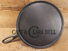 Tougher to find. 1920’s Favorite Piqua Ware #7 Round Cast Iron Griddle with Smiley Logo. Perfect grilled cheese and