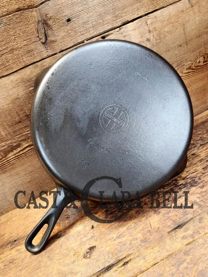 Tougher To Find 1940’S Griswold #10 Skillet With Small Block Logo And Heat Ring 716 D. Fantastic