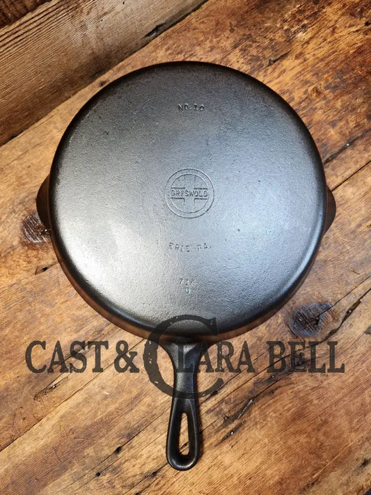 Tougher To Find 1940’S Griswold #10 Skillet With Small Block Logo And Heat Ring 716 D. Fantastic