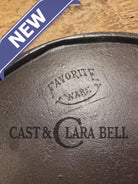 Tougher to find and HUGE! 1920’s Favorite Piqua #14 Round Cast Iron Griddle with Smiley Logo. Awesome for campfire