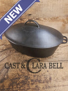 Turtle Top Style Wagner #5 Oval Roaster with Sawtooth drip lid and Stylized logo bottom Dutch Ovens Trivets & Kettles