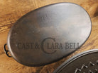 Turtle Top Style Wagner #5 Oval Roaster with Sawtooth drip lid and Stylized logo bottom Dutch Ovens Trivets & Kettles