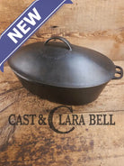 Turtle Top Style Wagner #5 Oval Roaster with Sawtooth drip lid and Stylized logo bottom Dutch Ovens Trivets & Kettles