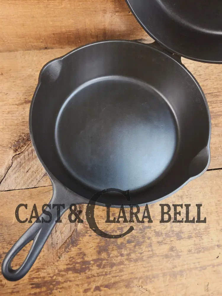 TWO Skillets! Beautiful Griswold No. 80 Combo Cooker Large Block Logo 1102 & 1103. Amazing for bread frying chicken and