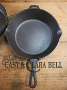 TWO Skillets! Beautiful Griswold No. 80 Combo Cooker Large Block Logo 1102 & 1103. Amazing for bread frying chicken and