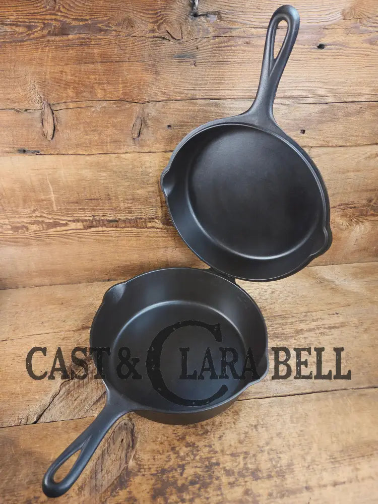 TWO Skillets! Beautiful Griswold No. 80 Combo Cooker Large Block Logo 1102 & 1103. Amazing for bread frying chicken and