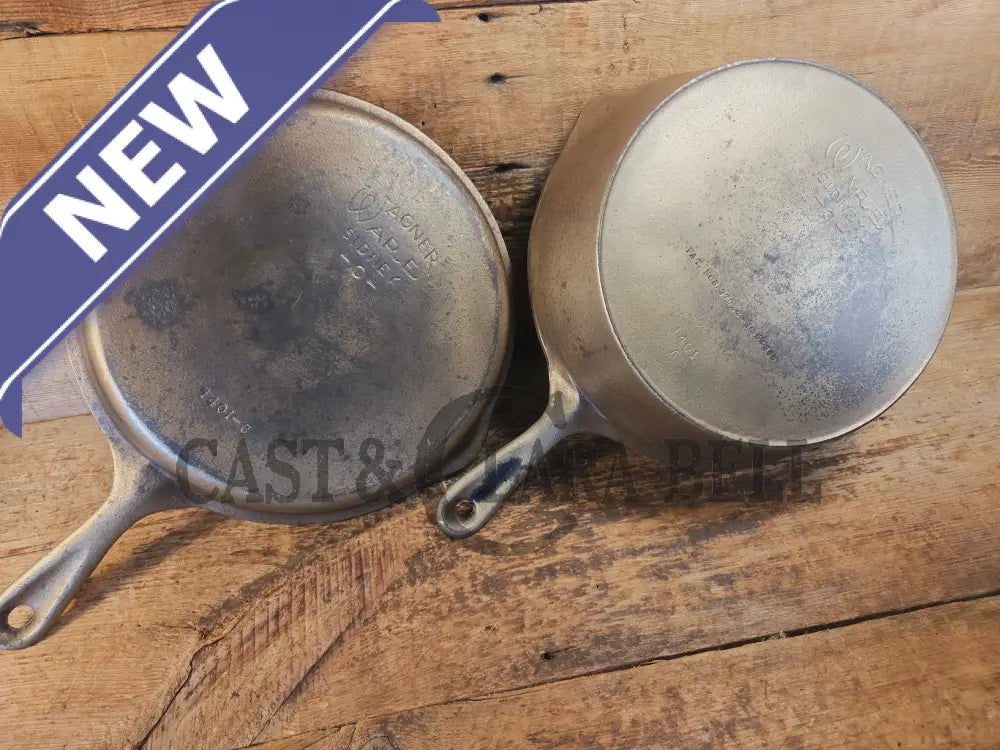 TWO skillets in one! 1920’s Era Wagner Combo Cooker 1401/1401. Nickel Outside Black Iron Inside - Skillet