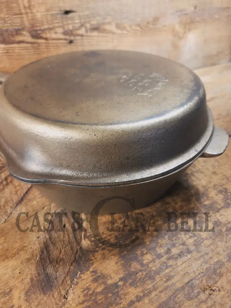 TWO skillets in one! 1920’s Era Wagner Combo Cooker 1401/1401. Nickel Outside Black Iron Inside - Skillet