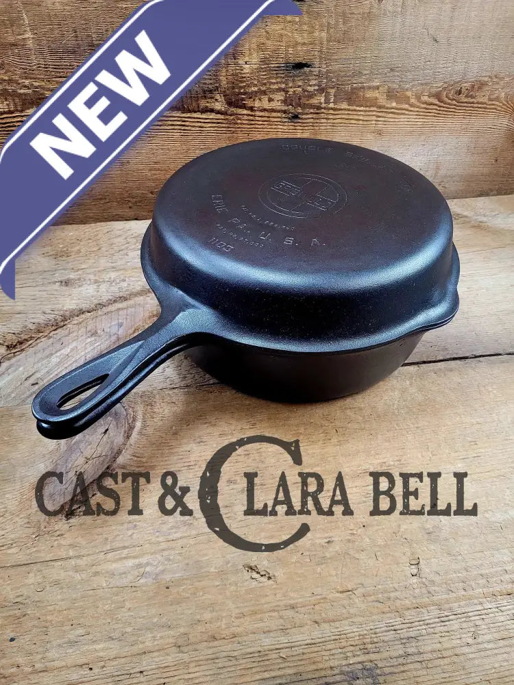 Two Skillets In One! 1930’S Griswold #80 Cast Iron Double Skillet (1102 And 1103 Skillets)