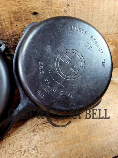 Two Skillets In One! 1930’S Griswold #80 Cast Iron Double Skillet (1102 And 1103 Skillets)