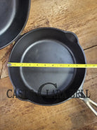 Two Skillets in one! 1930’s WagnerWare 1402 Cast Iron Double Skillet (1402 bottom and Bullseye Top) Skillet