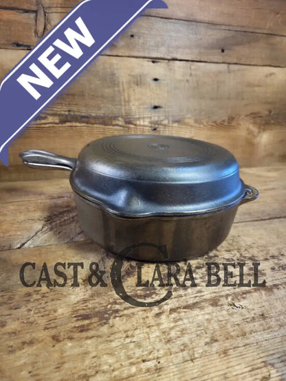 Two Skillets in one! 1930’s WagnerWare 1402 Cast Iron Double Skillet (1402 bottom and Bullseye Top) Skillet