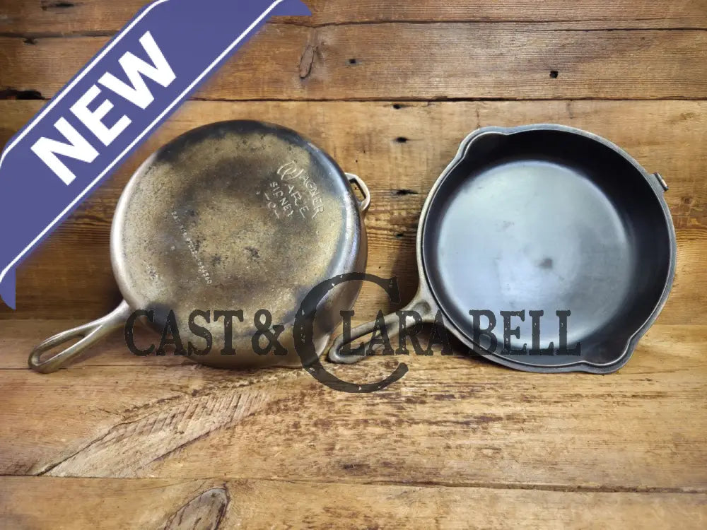 Two Skillets in one! 1930’s WagnerWare 1402 Cast Iron Double Skillet (1402 bottom and Bullseye Top) Skillet
