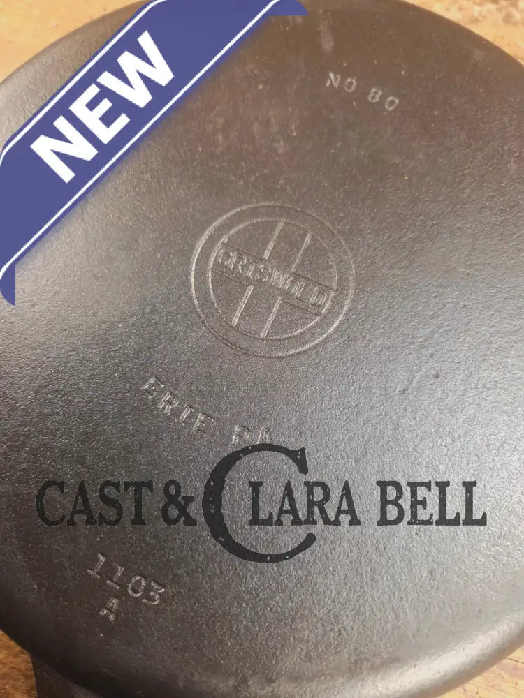 TWO skillets in one! Beautiful Griswold No. 80 Combo Cooker with Small Block Logo 1102 & 1103 Skillet