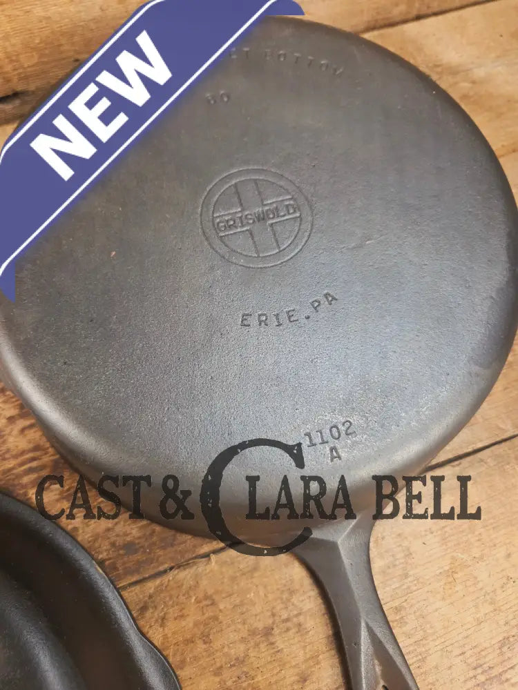 TWO skillets in one! Beautiful Griswold No. 80 Combo Cooker with Small Block Logo 1102 & 1103 Skillet