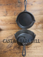 TWO skillets in one! Beautiful Griswold No. 80 Combo Cooker with Small Block Logo 1102 & 1103 Skillet