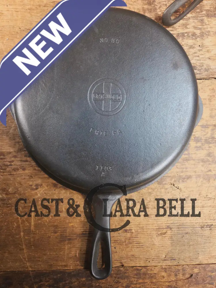 TWO skillets in one! Beautiful Griswold No. 80 Combo Cooker with Small Block Logo 1102 & 1103 Skillet