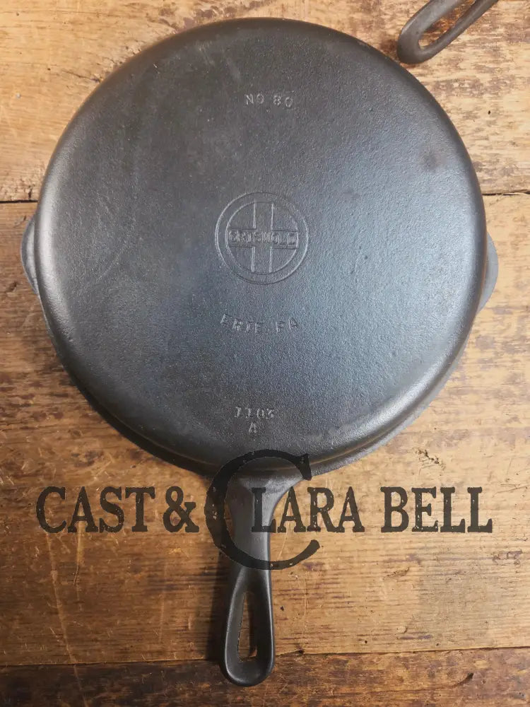 TWO skillets in one! Beautiful Griswold No. 80 Combo Cooker with Small Block Logo 1102 & 1103 Skillet