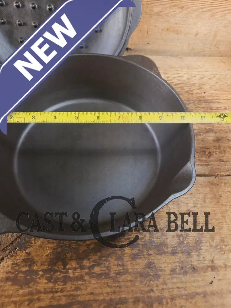 Unique! 1910’s Era Lodge #8 DEEP Cast Iron Skillet (Chicken Fryer) with Single Notch Heat Ring. Raised makers marks and