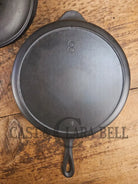 Unique! 1910’s Era Lodge #8 DEEP Cast Iron Skillet (Chicken Fryer) with Single Notch Heat Ring. Raised makers marks and
