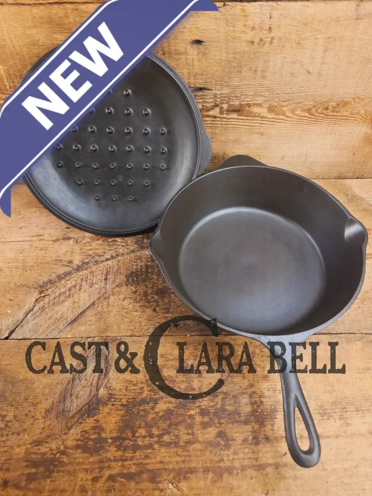 Unique! 1910’s Era Lodge #8 DEEP Cast Iron Skillet (Chicken Fryer) with Single Notch Heat Ring. Raised makers marks and