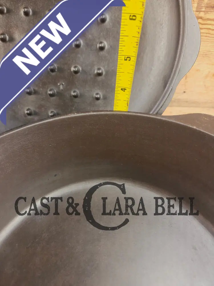 Unique! 1910’s Era Lodge #8 DEEP Cast Iron Skillet (Chicken Fryer) with Single Notch Heat Ring. Raised makers marks and