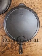 Unique! 1910’s Era Lodge #8 DEEP Cast Iron Skillet (Chicken Fryer) with Single Notch Heat Ring. Raised makers marks and