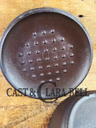 Unique! 1930’s Era Lodge #8 DEEP Cast Iron Skillet (Chicken Fryer) with 3 Notch Heat Ring. Raised Blob makers mark and
