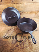 Unique! 1930’s Era Lodge #8 DEEP Cast Iron Skillet (Chicken Fryer) with 3 Notch Heat Ring. Raised Blob makers mark and