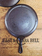 Unique! 1930’s Era Lodge #8 DEEP Cast Iron Skillet (Chicken Fryer) with 3 Notch Heat Ring. Raised Blob makers mark and