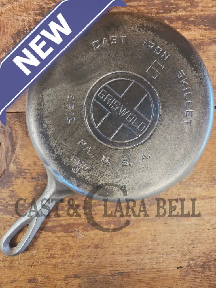 Unique! 1930’s Griswold #6 Duo-Chrome Skillet with Large Block Logo and Smooth Bottom 699 - Skillet