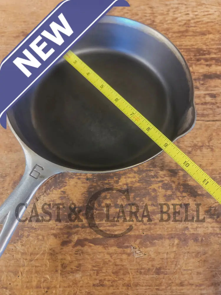 Unique! 1930’s Griswold #6 Duo-Chrome Skillet with Large Block Logo and Smooth Bottom 699 - Skillet