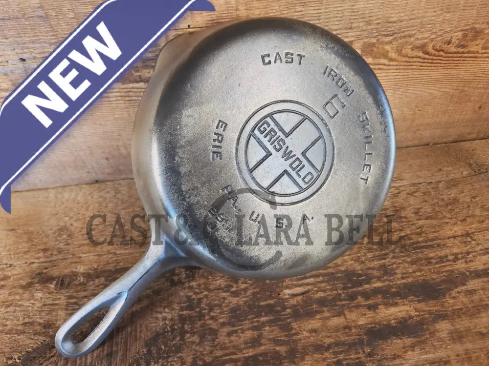 Unique! 1930’s Griswold #6 Duo-Chrome Skillet with Large Block Logo and Smooth Bottom 699 - Skillet