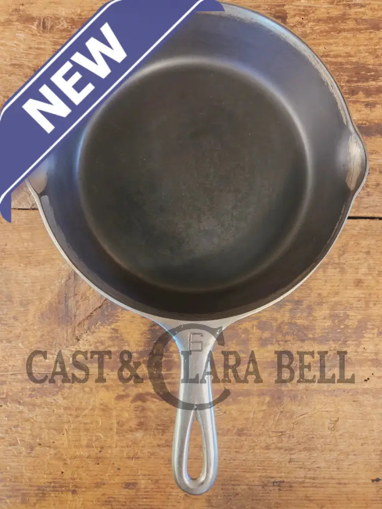 Unique! 1930’s Griswold #6 Duo-Chrome Skillet with Large Block Logo and Smooth Bottom 699 - Skillet