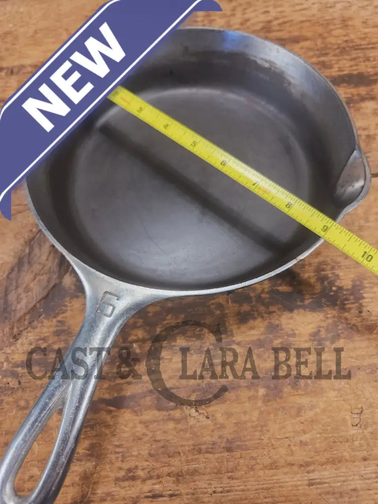 Unique! 1930’s Griswold #6 Duo-Chrome Skillet with Large Block Logo and Smooth Bottom 699 C - Skillet
