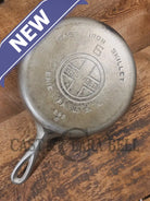 Unique! 1930’s Griswold #6 Duo-Chrome Skillet with Large Block Logo and Smooth Bottom 699 C - Skillet
