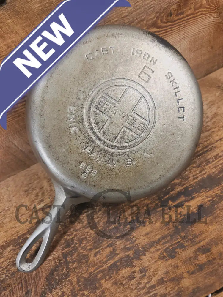 Unique! 1930’s Griswold #6 Duo-Chrome Skillet with Large Block Logo and Smooth Bottom 699 C - Skillet