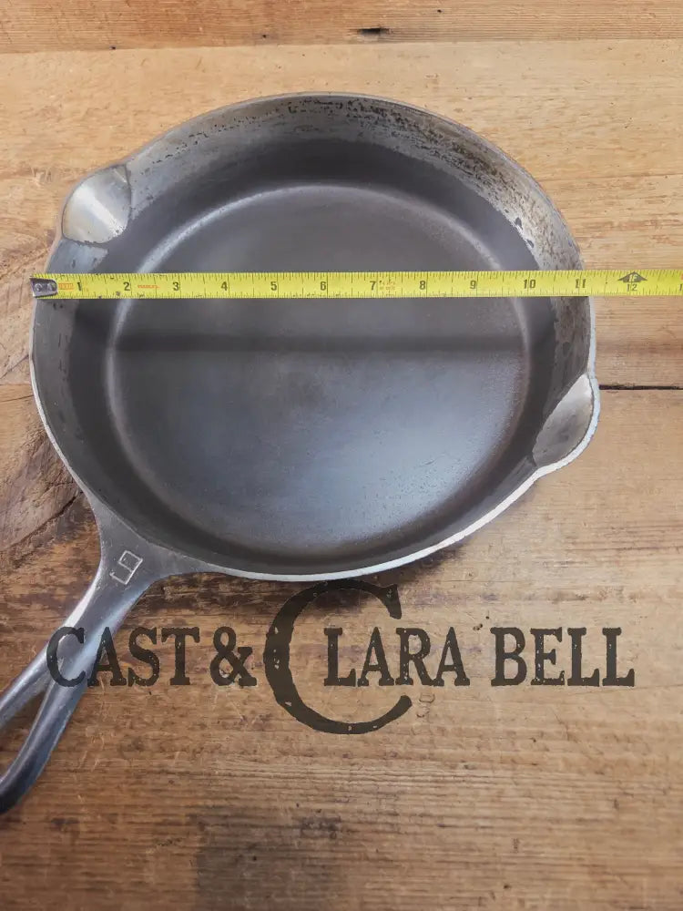 Unique! 1930’s Griswold #9 Duo-Chrome Skillet with Large Block Logo and Smooth Bottom 710 Skillet