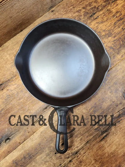 Unique! 1940’S Griswold #6 Cast Iron Skillet With Small Block Logo Flat Handle And Smooth Bottom