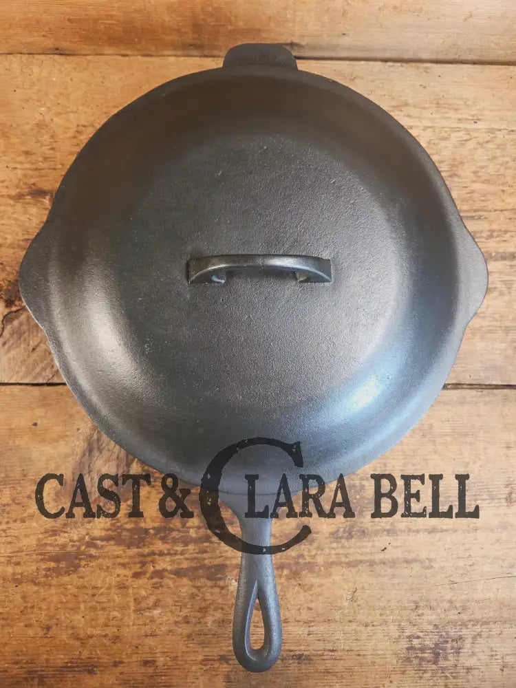 Unique! Early 1900’s Era Lodge #9 DEEP Cast Iron Skillet (Chicken Fryer) with No Notch Heat Ring - Skillet