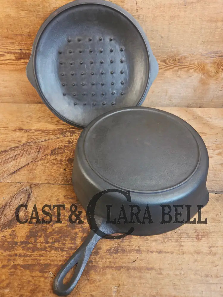 Unique! Early 1900’s Era Lodge #9 DEEP Cast Iron Skillet (Chicken Fryer) with No Notch Heat Ring - Skillet