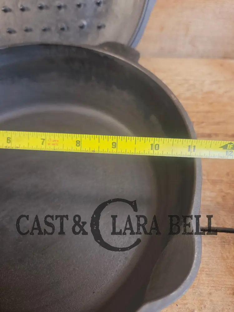 Unique! Early 1900’s Era Lodge #9 DEEP Cast Iron Skillet (Chicken Fryer) with No Notch Heat Ring - Skillet