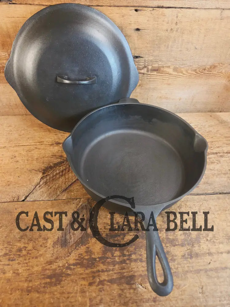 Unique! Early 1900’s Era Lodge #9 DEEP Cast Iron Skillet (Chicken Fryer) with No Notch Heat Ring - Skillet