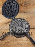 Unique! Early 1900’s Griswold New American Style No. 8 Cast Iron Waffle Iron Low Base 884 Patent 1901. 976/977 paddles
