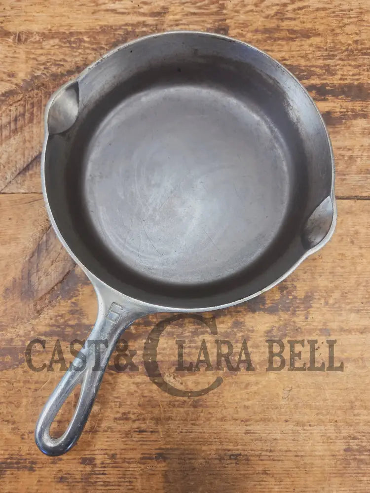 Unique! 1930’s Griswold #6 Duo-Chrome Skillet with Large Block Logo and Smooth Bottom 699 C - Skillet