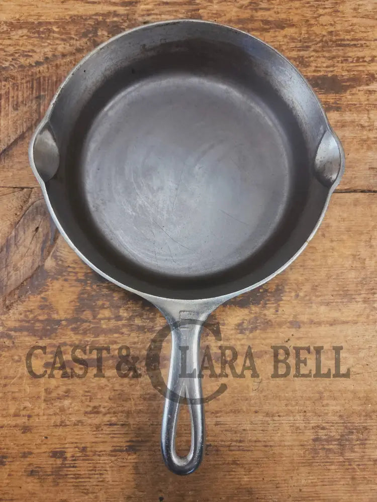 Unique! 1930’s Griswold #6 Duo-Chrome Skillet with Large Block Logo and Smooth Bottom 699 C - Skillet