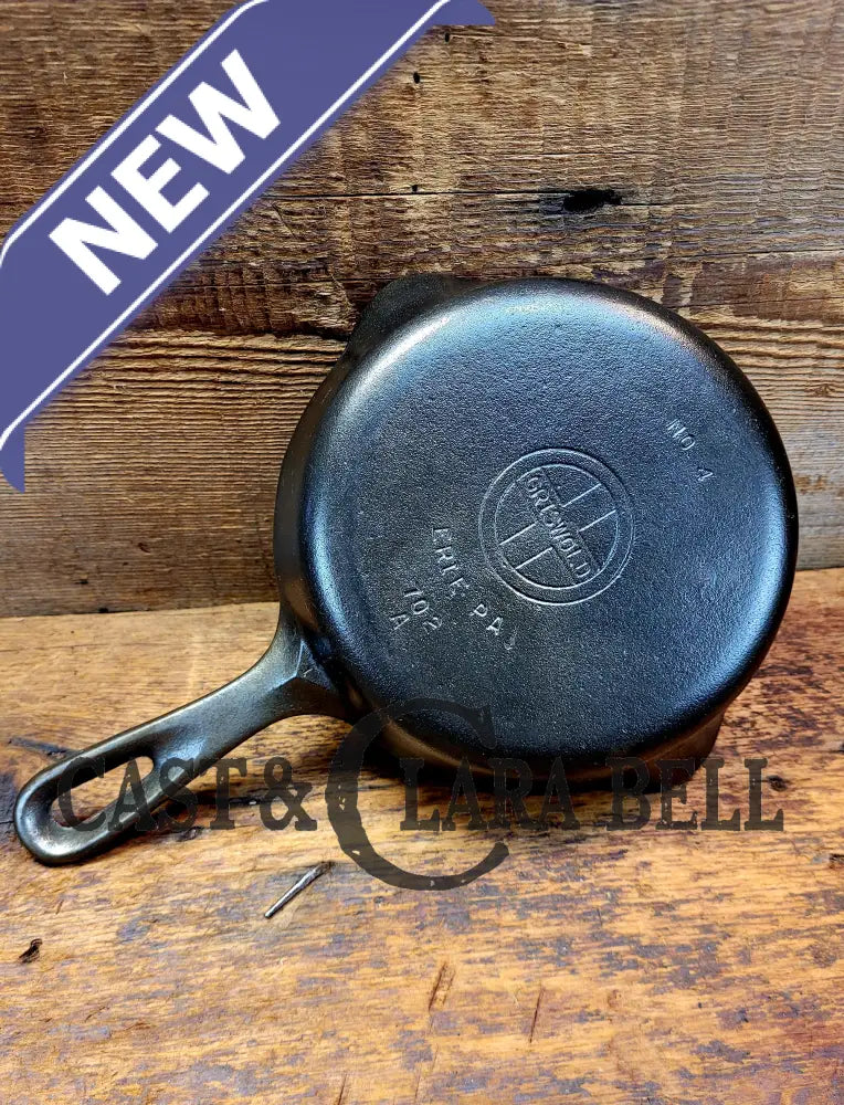 Unique! Griswold No. 4 Cast Iron Skillet With Small Block Logo Regular Style Handle 702 A