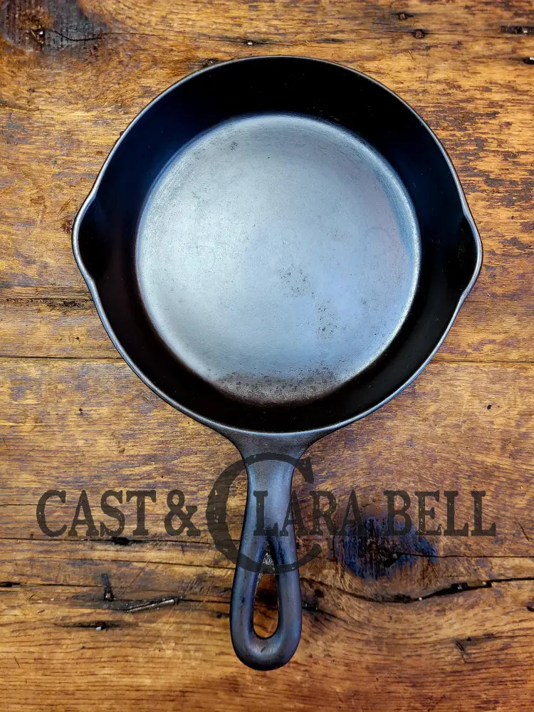 Unique Wapak #3 Straight Logo Cast Iron Egg Skillet. Nickle Finish. Restored Seasoned And Ready To