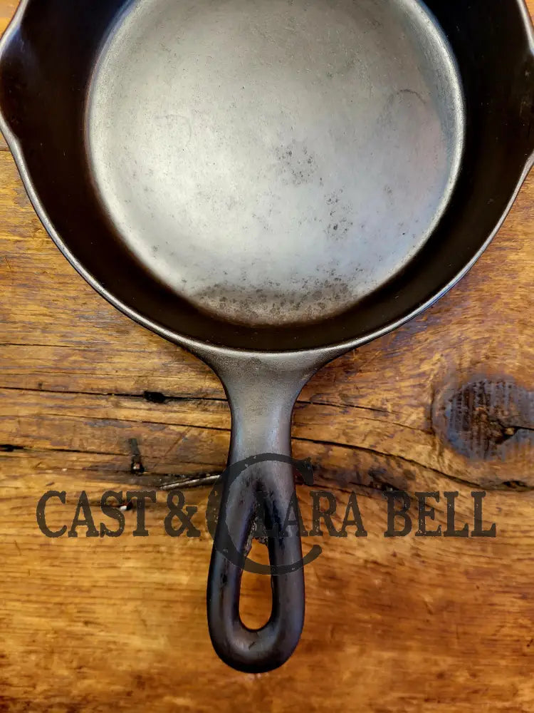 Unique Wapak #3 Straight Logo Cast Iron Egg Skillet. Nickle Finish. Restored Seasoned And Ready To